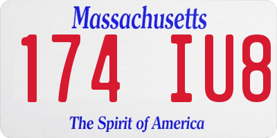 MA license plate 174IU8