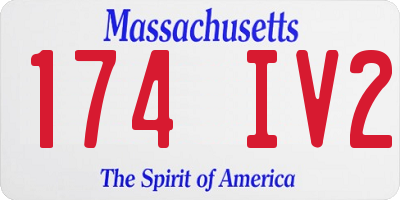 MA license plate 174IV2