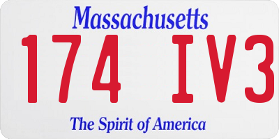 MA license plate 174IV3