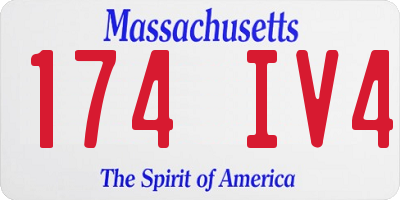 MA license plate 174IV4