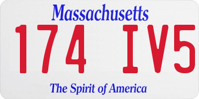 MA license plate 174IV5