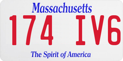 MA license plate 174IV6