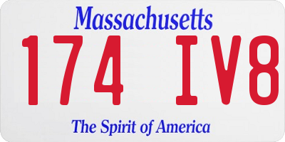 MA license plate 174IV8
