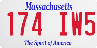 MA license plate 174IW5