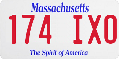 MA license plate 174IX0