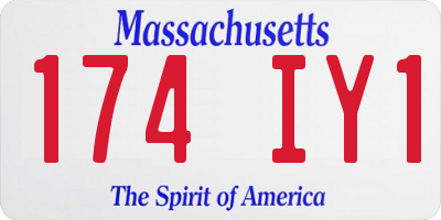 MA license plate 174IY1