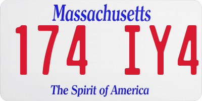 MA license plate 174IY4