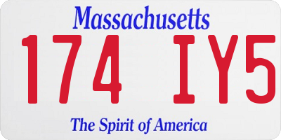MA license plate 174IY5