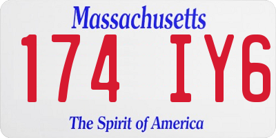 MA license plate 174IY6