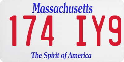 MA license plate 174IY9