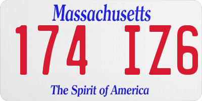 MA license plate 174IZ6