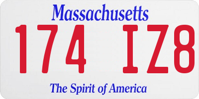 MA license plate 174IZ8