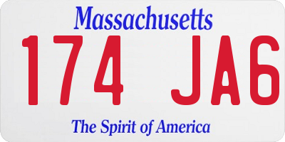 MA license plate 174JA6