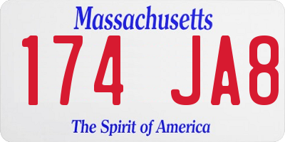 MA license plate 174JA8