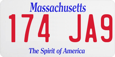 MA license plate 174JA9
