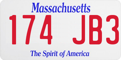 MA license plate 174JB3