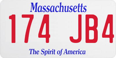 MA license plate 174JB4
