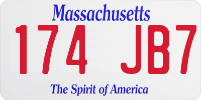 MA license plate 174JB7