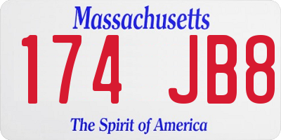 MA license plate 174JB8