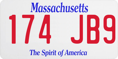 MA license plate 174JB9