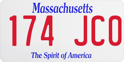 MA license plate 174JC0