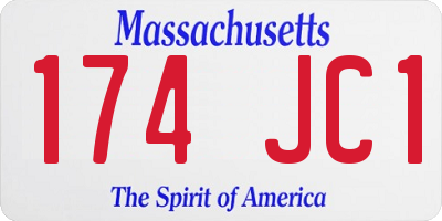MA license plate 174JC1