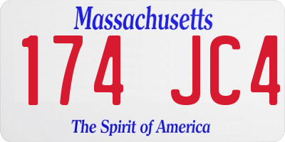MA license plate 174JC4