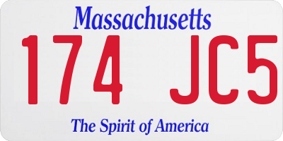 MA license plate 174JC5