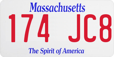 MA license plate 174JC8