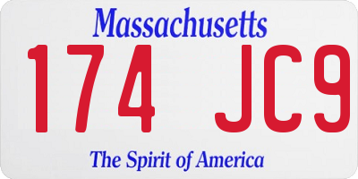 MA license plate 174JC9