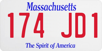 MA license plate 174JD1