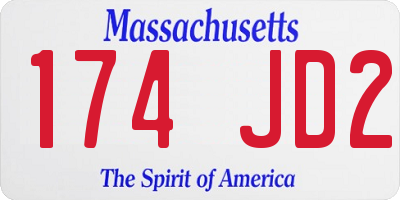 MA license plate 174JD2