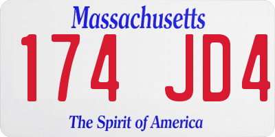 MA license plate 174JD4