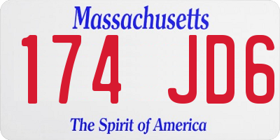 MA license plate 174JD6