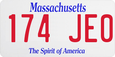 MA license plate 174JE0