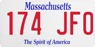 MA license plate 174JF0
