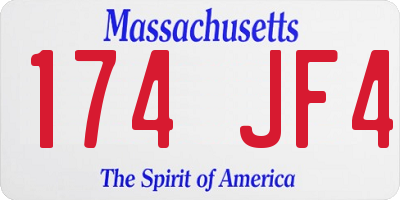 MA license plate 174JF4