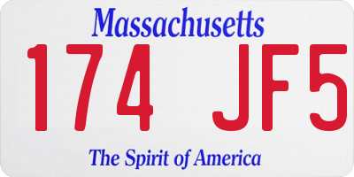MA license plate 174JF5