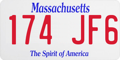 MA license plate 174JF6