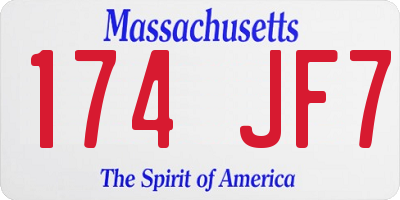 MA license plate 174JF7
