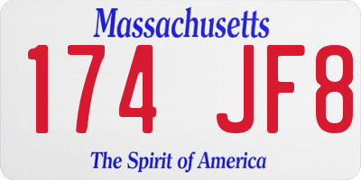 MA license plate 174JF8