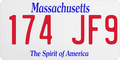 MA license plate 174JF9