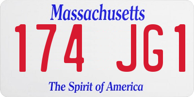 MA license plate 174JG1