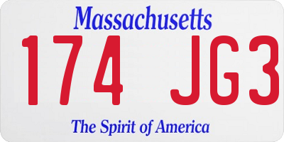 MA license plate 174JG3