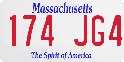 MA license plate 174JG4