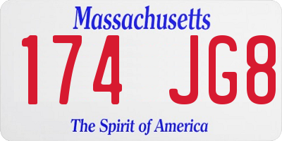 MA license plate 174JG8