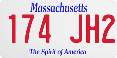 MA license plate 174JH2