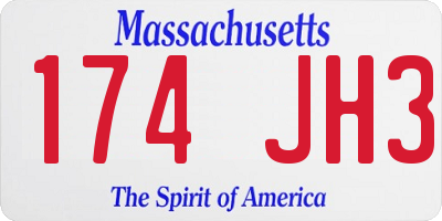 MA license plate 174JH3