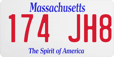 MA license plate 174JH8