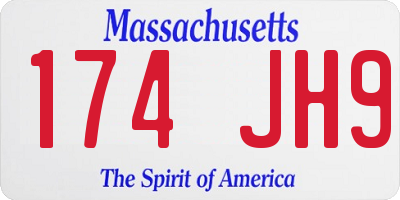MA license plate 174JH9